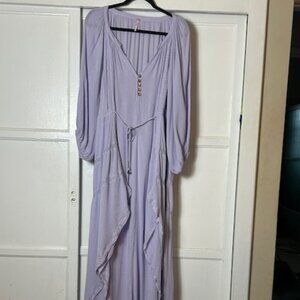Free People Plenty of Love Maxi Dress Violet Large Oversized Fairy Boho Feminine